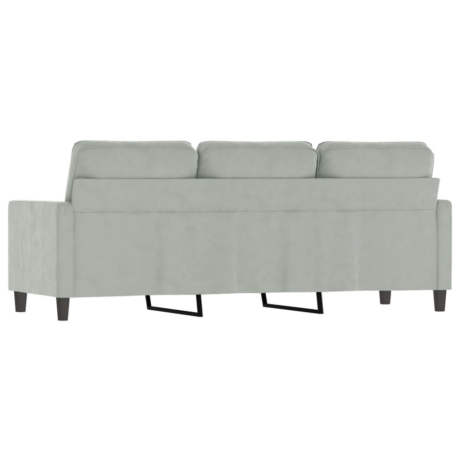 Driezitsbank Fluweel 180 cm Lichtgrijs