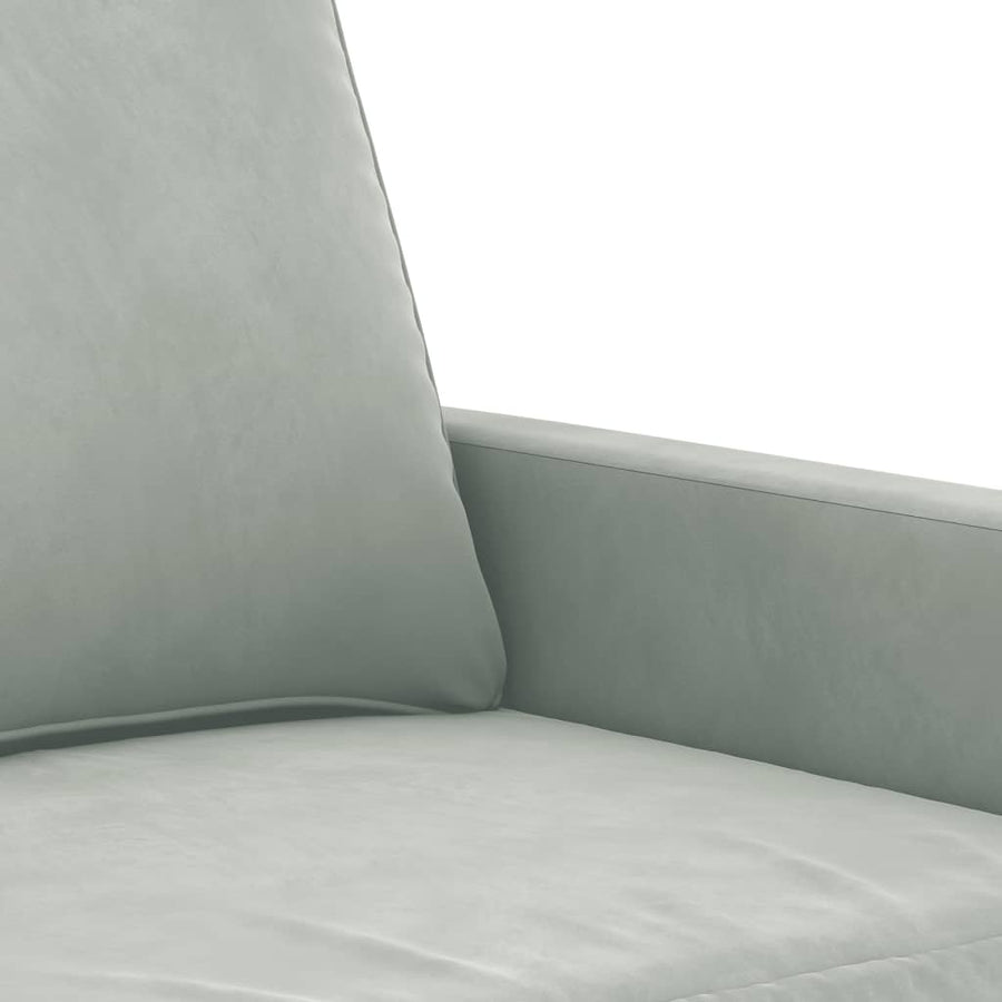 Driezitsbank Fluweel 180 cm Lichtgrijs