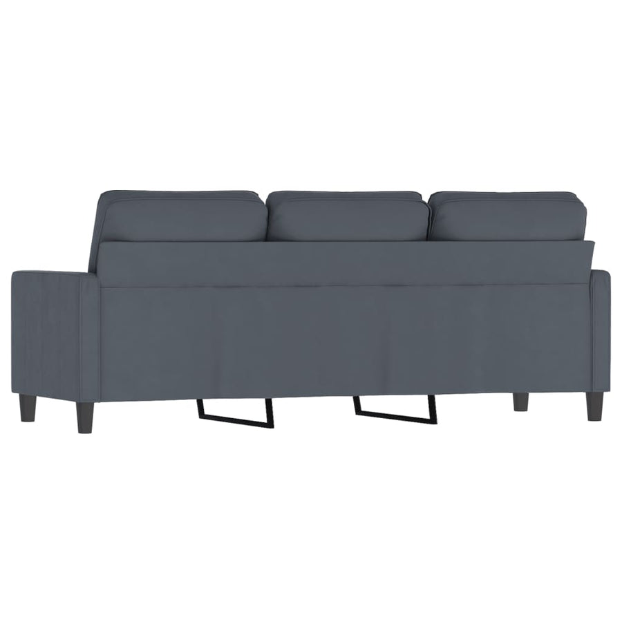 Driezitsbank Fluweel 180 cm Donkergrijs