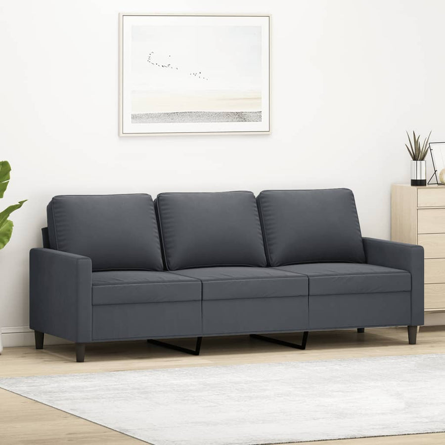 Driezitsbank Fluweel 180 cm Donkergrijs