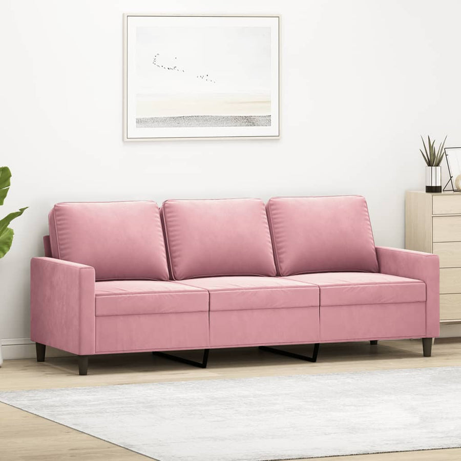 Driezitsbank Fluweel 180 cm Roze