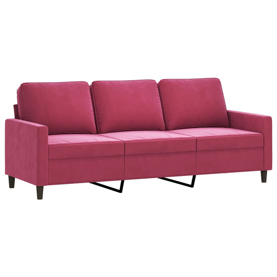 Driezitsbank Fluweel 180 cm Wijnrood