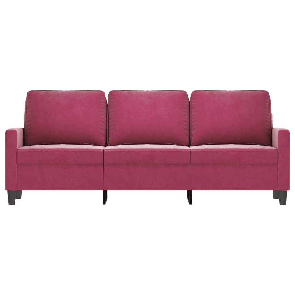 Driezitsbank Fluweel 180 cm Wijnrood