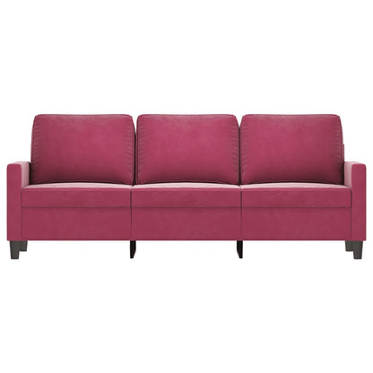 Driezitsbank Fluweel 180 cm Wijnrood