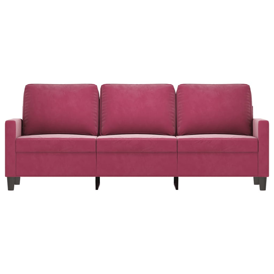 Driezitsbank Fluweel 180 cm Wijnrood