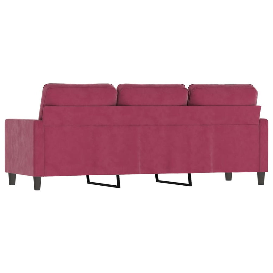 Driezitsbank Fluweel 180 cm Wijnrood