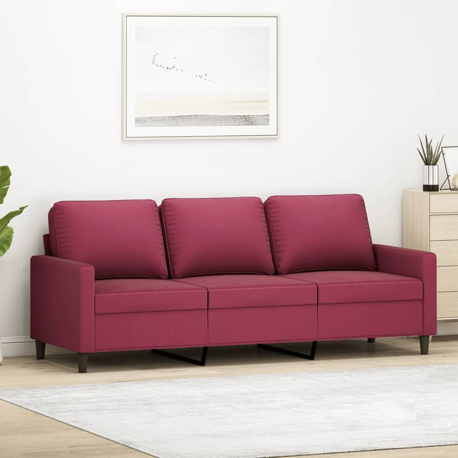Driezitsbank Fluweel 180 cm Wijnrood