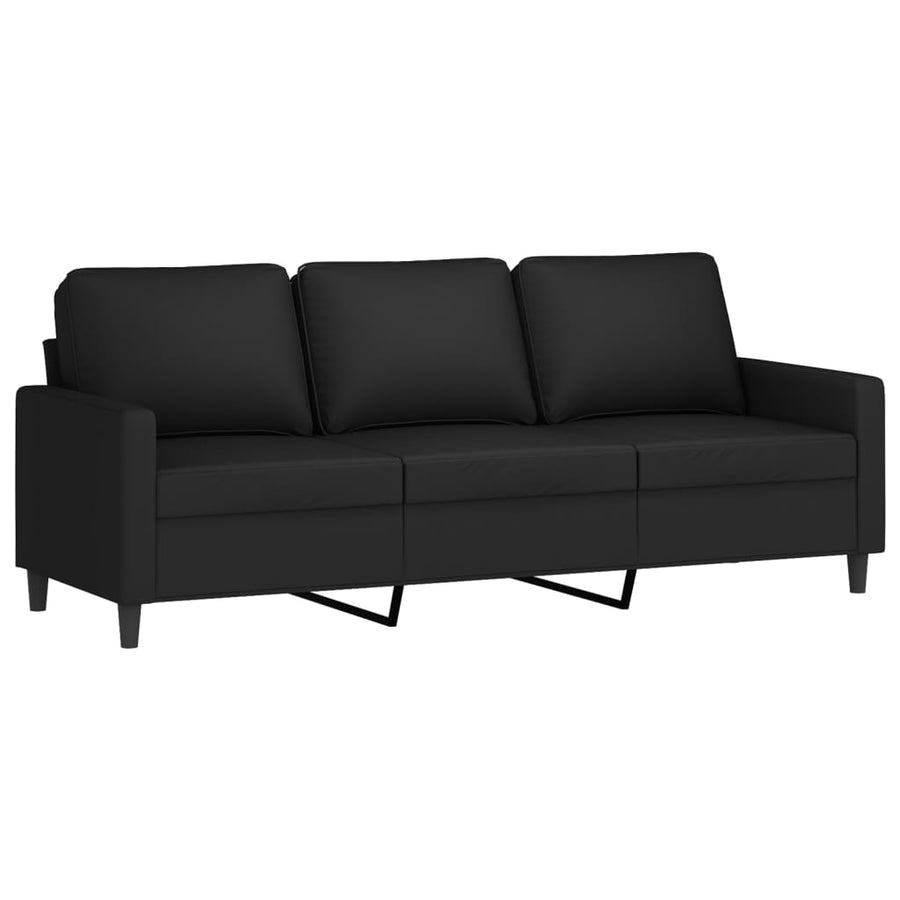 Driezitsbank Fluweel 180 cm Zwart
