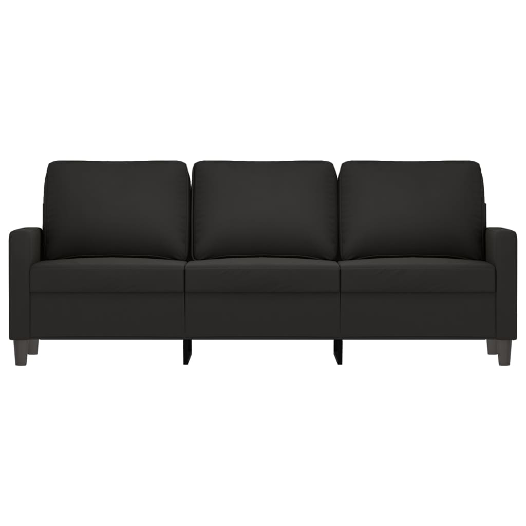 Driezitsbank Fluweel 180 cm Zwart