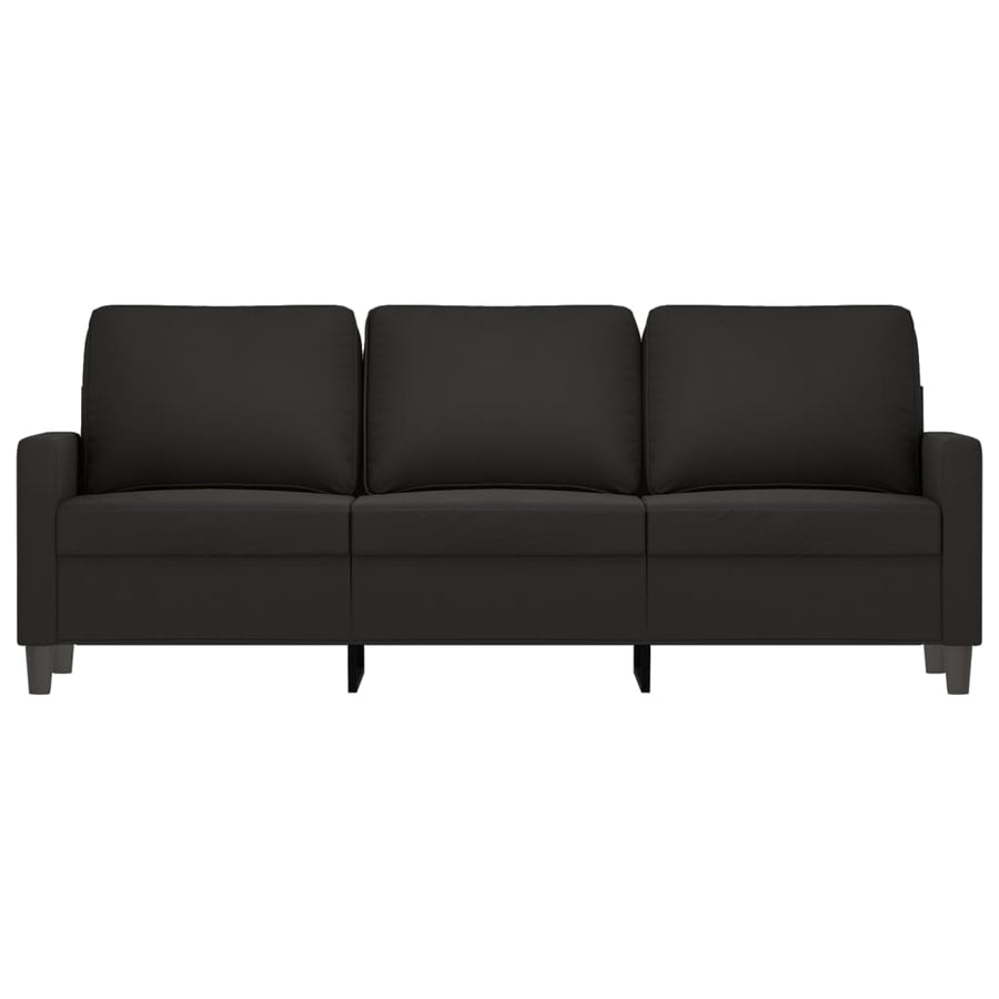 Driezitsbank Fluweel 180 cm Zwart