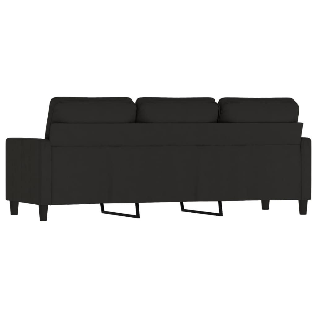 Driezitsbank Fluweel 180 cm Zwart