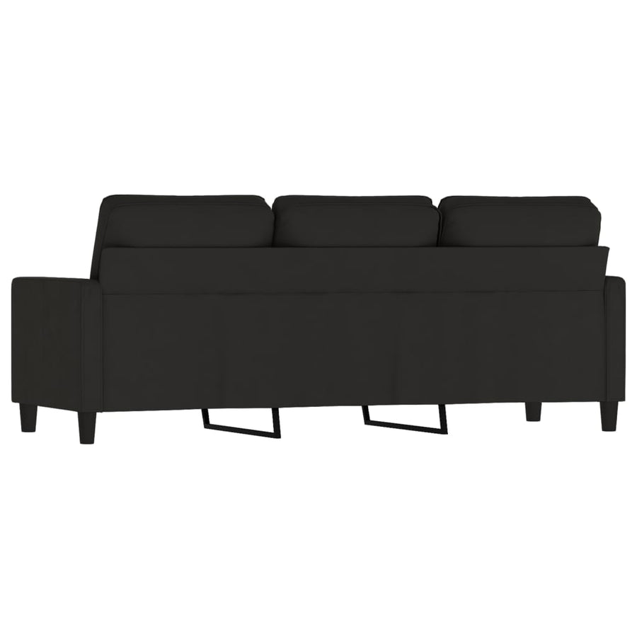 Driezitsbank Fluweel 180 cm Zwart