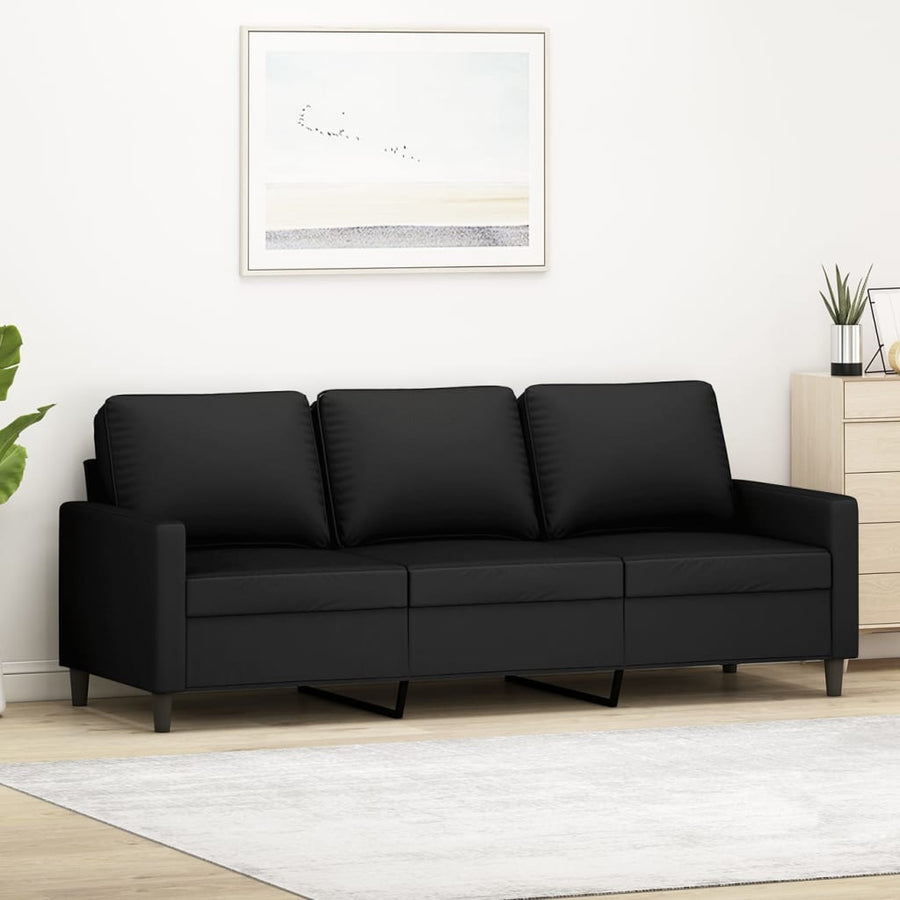 Driezitsbank Fluweel 180 cm Zwart