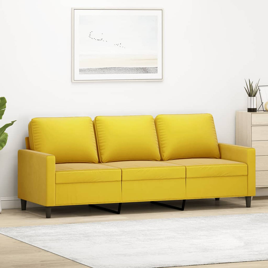 Driezitsbank Fluweel 180 cm Geel