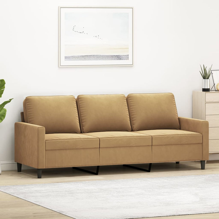 Driezitsbank Fluweel 180 cm Bruin