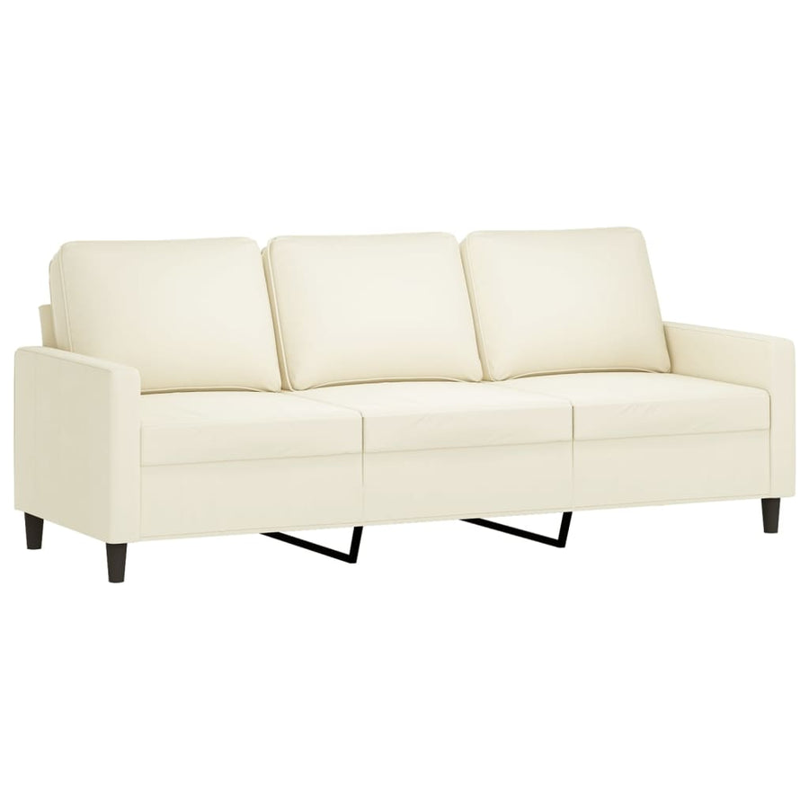 Driezitsbank Fluweel Kleurig 180 cm Crème
