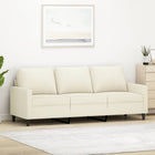 Driezitsbank 180 cm fluweel crèmekleurig