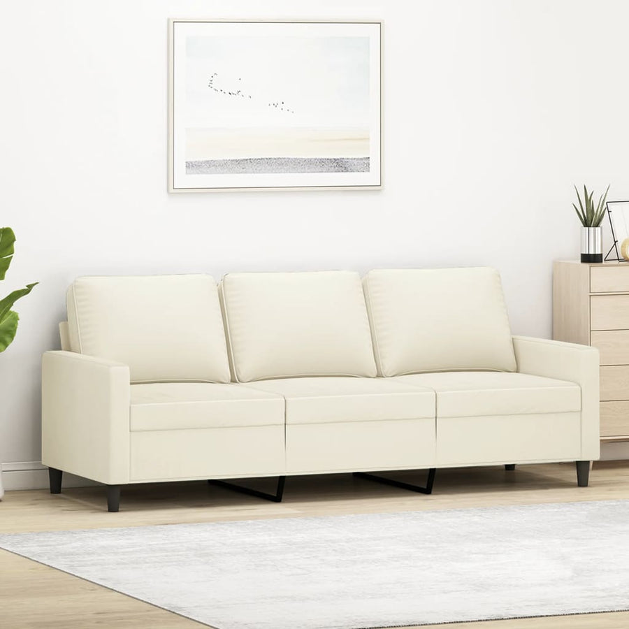 Driezitsbank Fluweel Kleurig 180 cm Crème