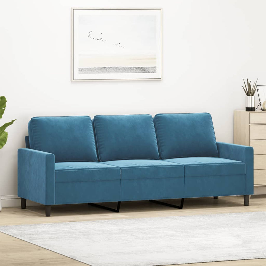 Driezitsbank Fluweel 180 cm Blauw