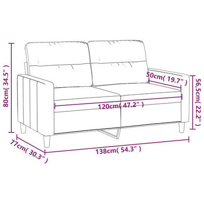 Tweezitsbank Stof 120 cm Lichtgrijs
