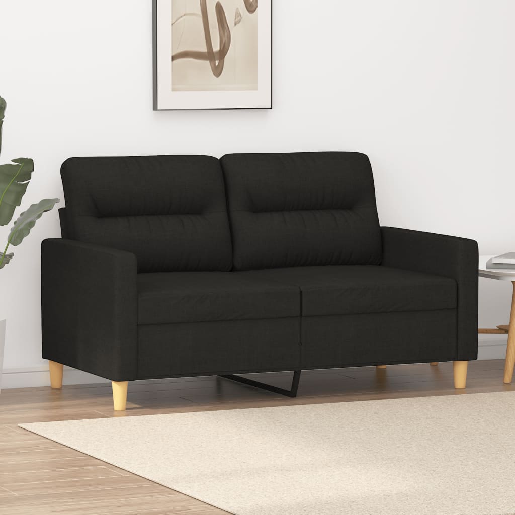 Tweezitsbank Stof 120 cm Zwart