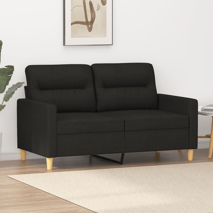 Tweezitsbank Stof 120 cm Zwart