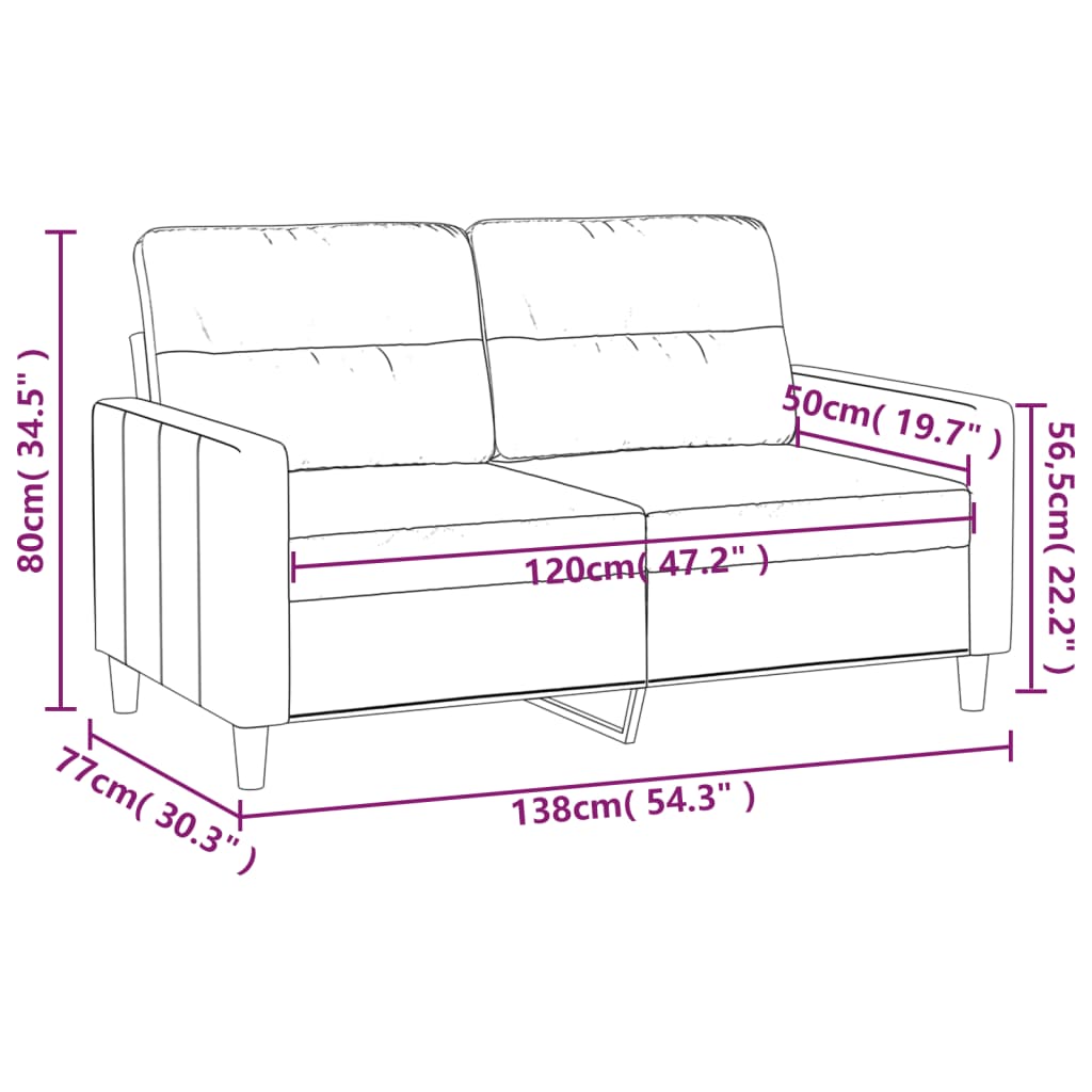 Tweezitsbank Stof 120 cm Lichtgeel