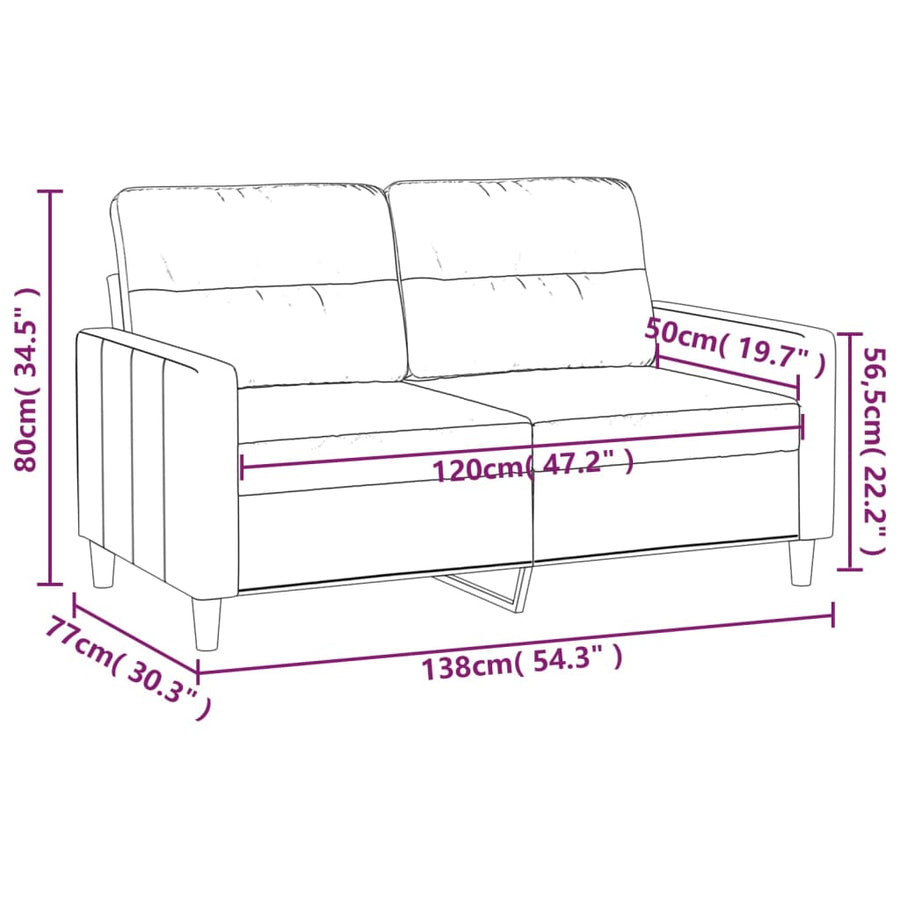 Tweezitsbank Stof 120 cm Taupe