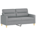 Two-seater sofa 140 cm fabric light grey