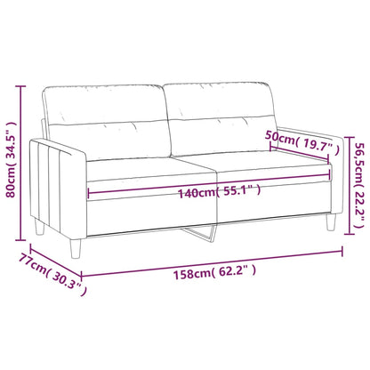 Tweezitsbank Stof Kleurig 140 cm Crème