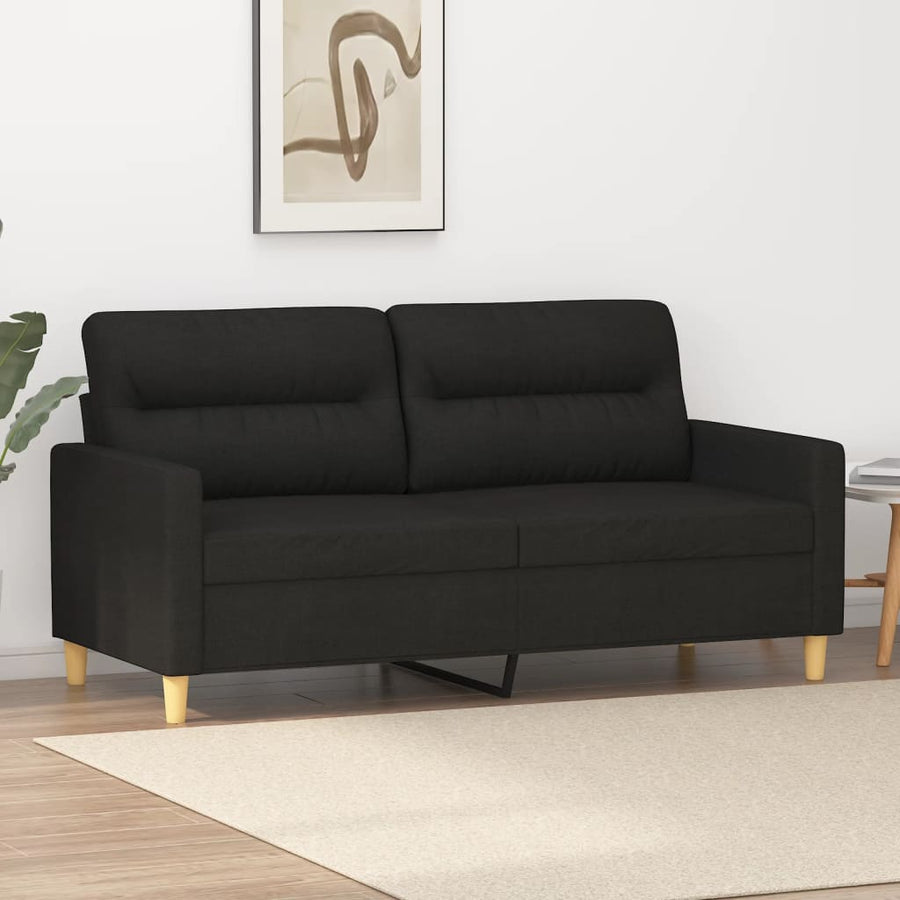 Tweezitsbank Stof 140 cm Zwart