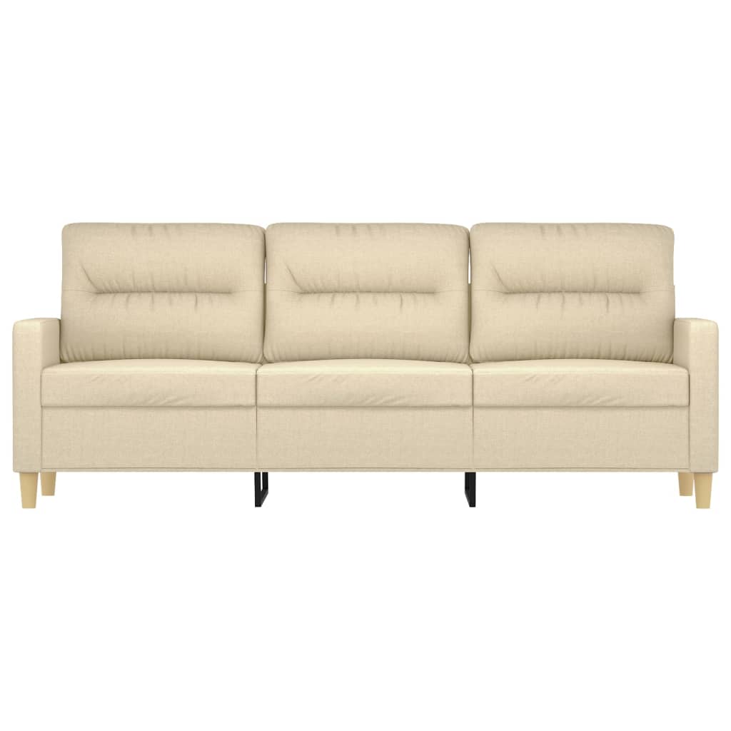 Driezitsbank Stof Kleurig 180 cm Crème