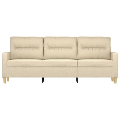 Driezitsbank Stof Kleurig 180 cm Crème