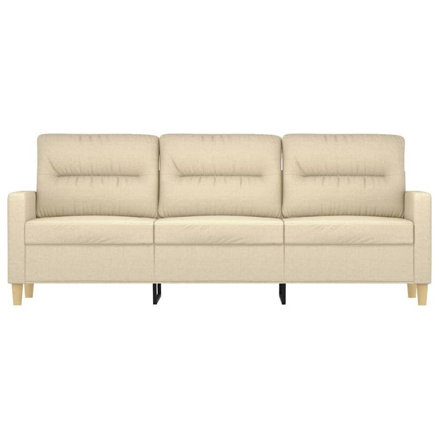 Driezitsbank Stof Kleurig 180 cm Crème