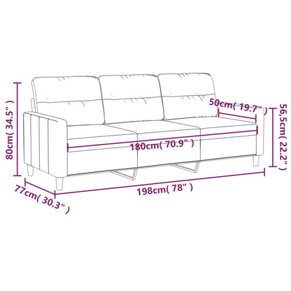 Driezitsbank Stof 180 cm Bruin