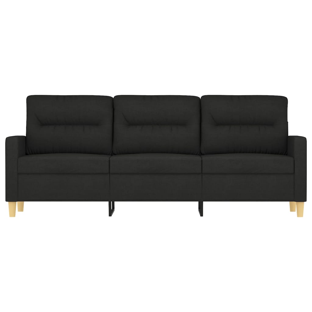 Driezitsbank Stof 180 cm Zwart