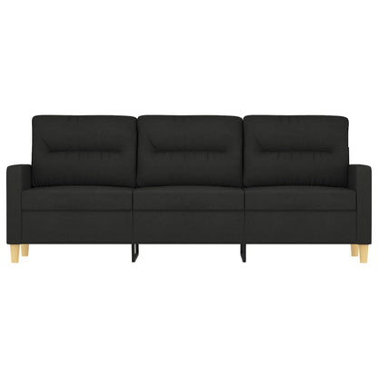 Driezitsbank Stof 180 cm Zwart