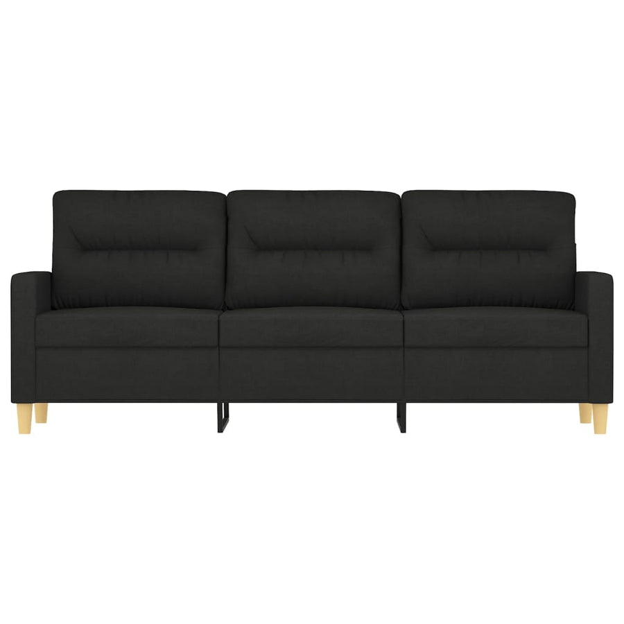 Driezitsbank Stof 180 cm Zwart