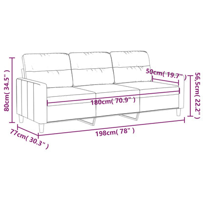 Driezitsbank Stof 180 cm Lichtgeel
