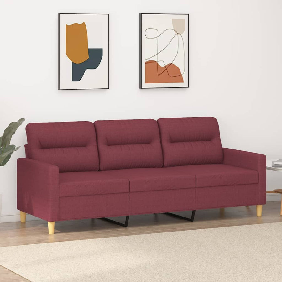Driezitsbank Stof 180 cm Wijnrood