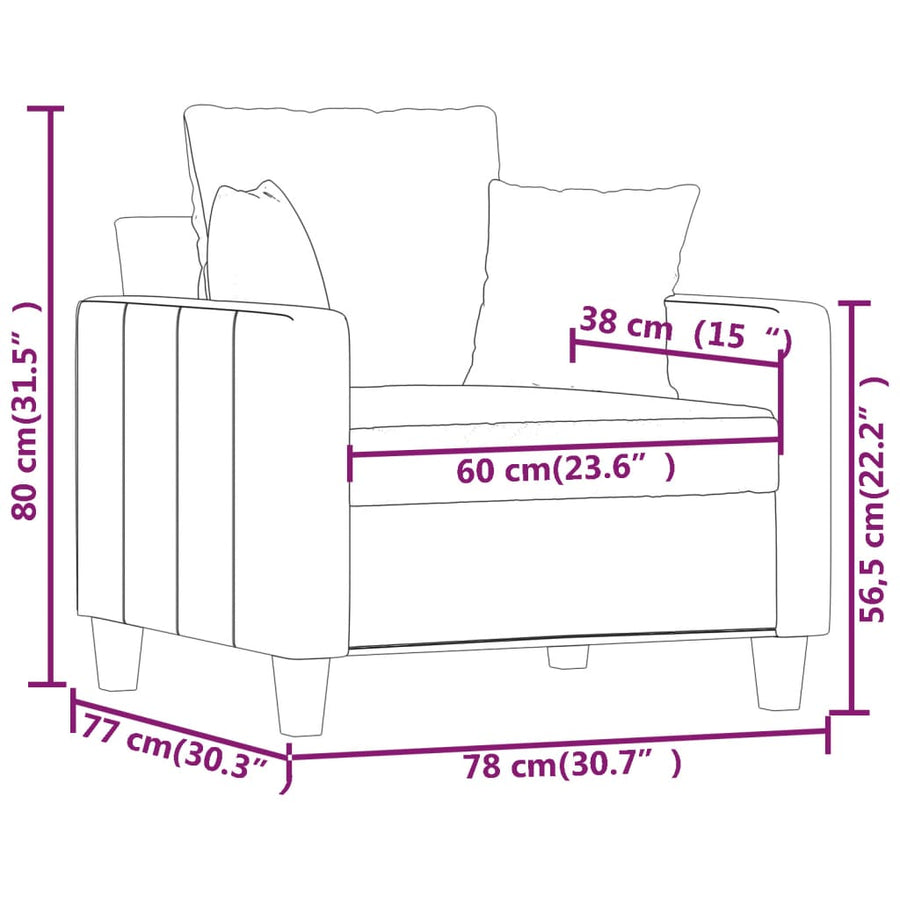 Fauteuil Stof 60 cm Wijnrood