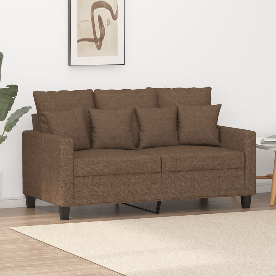 Tweezitsbank 120 Cm Stof 138 cm Bruin