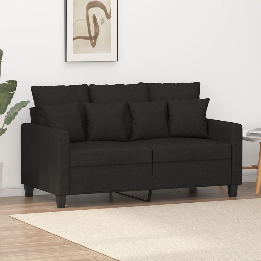 Tweezitsbank Stof 120 cm Zwart