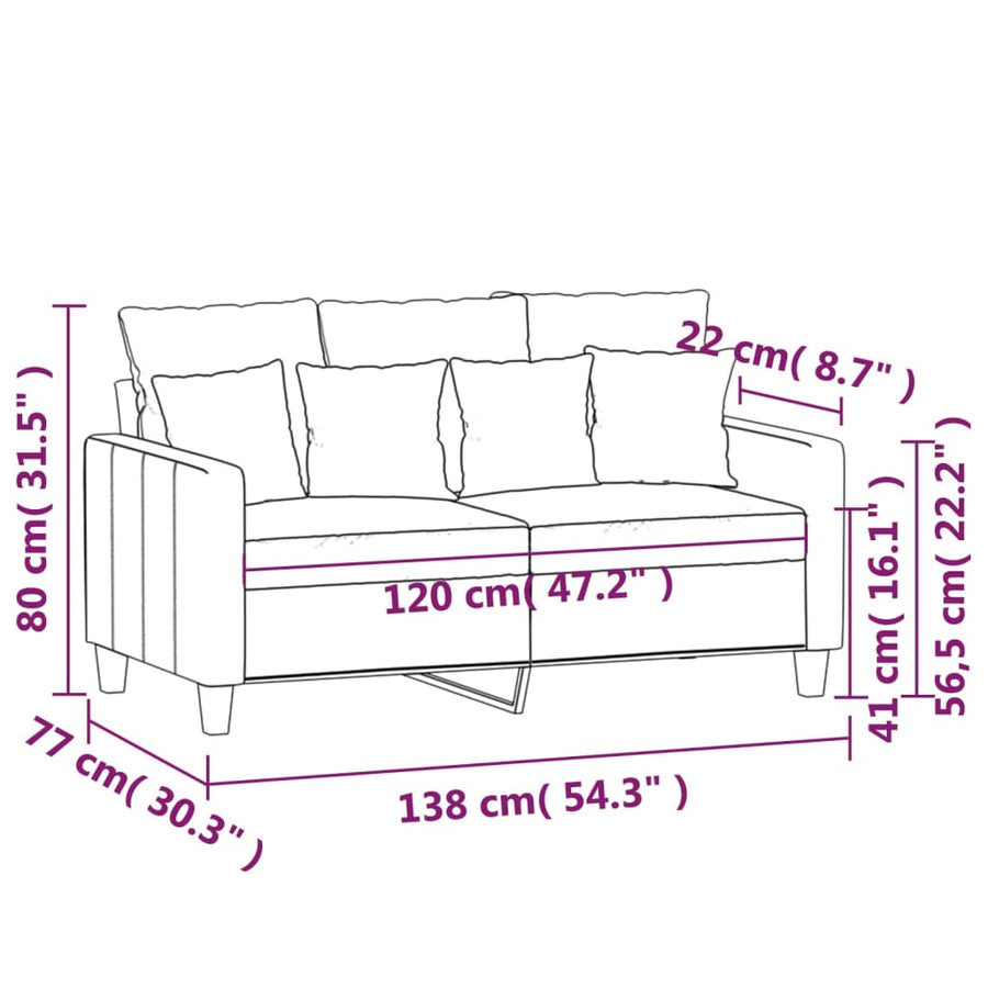 Tweezitsbank Stof 120 cm Wijnrood