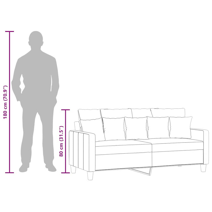 Tweezitsbank 140 cm stof lichtgrijs