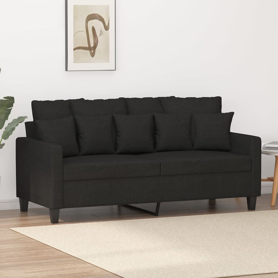 Tweezitsbank Stof 140 cm Zwart
