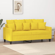 Two-seater sofa 140 cm fabric light yellow