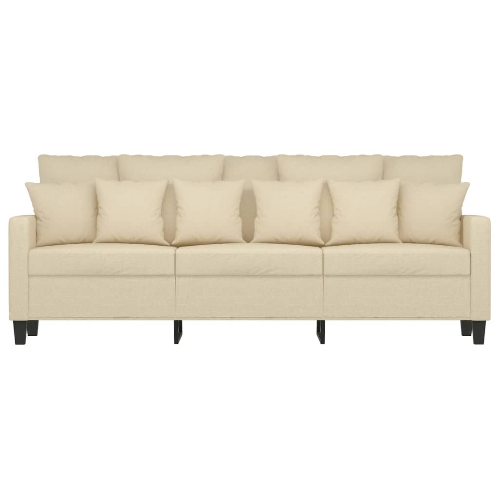 Driezitsbank Stof Kleurig 180 cm Crème