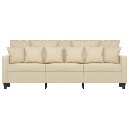 Driezitsbank Stof Kleurig 180 cm Crème