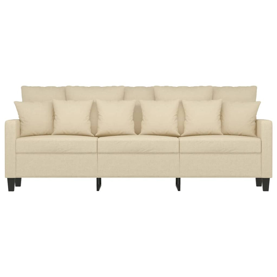 Driezitsbank Stof Kleurig 180 cm Crème